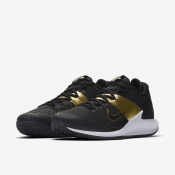 Nike Court Air Zoom Zero - Férfi Teniszcipő - Fekete/Metal Arany/Fehér/Fekete